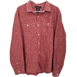 Old Navy red cotton button up shirt
